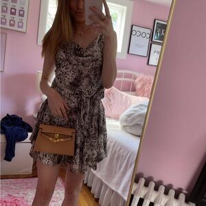 Angel Biba Tie Waist Leopard Print Dress